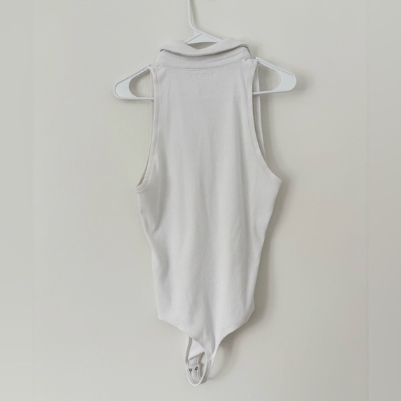 Abercrombie & Fitch White Soft Ribbed Collar Tank Top Bodysuit Size XL - Picture 6 of 7
